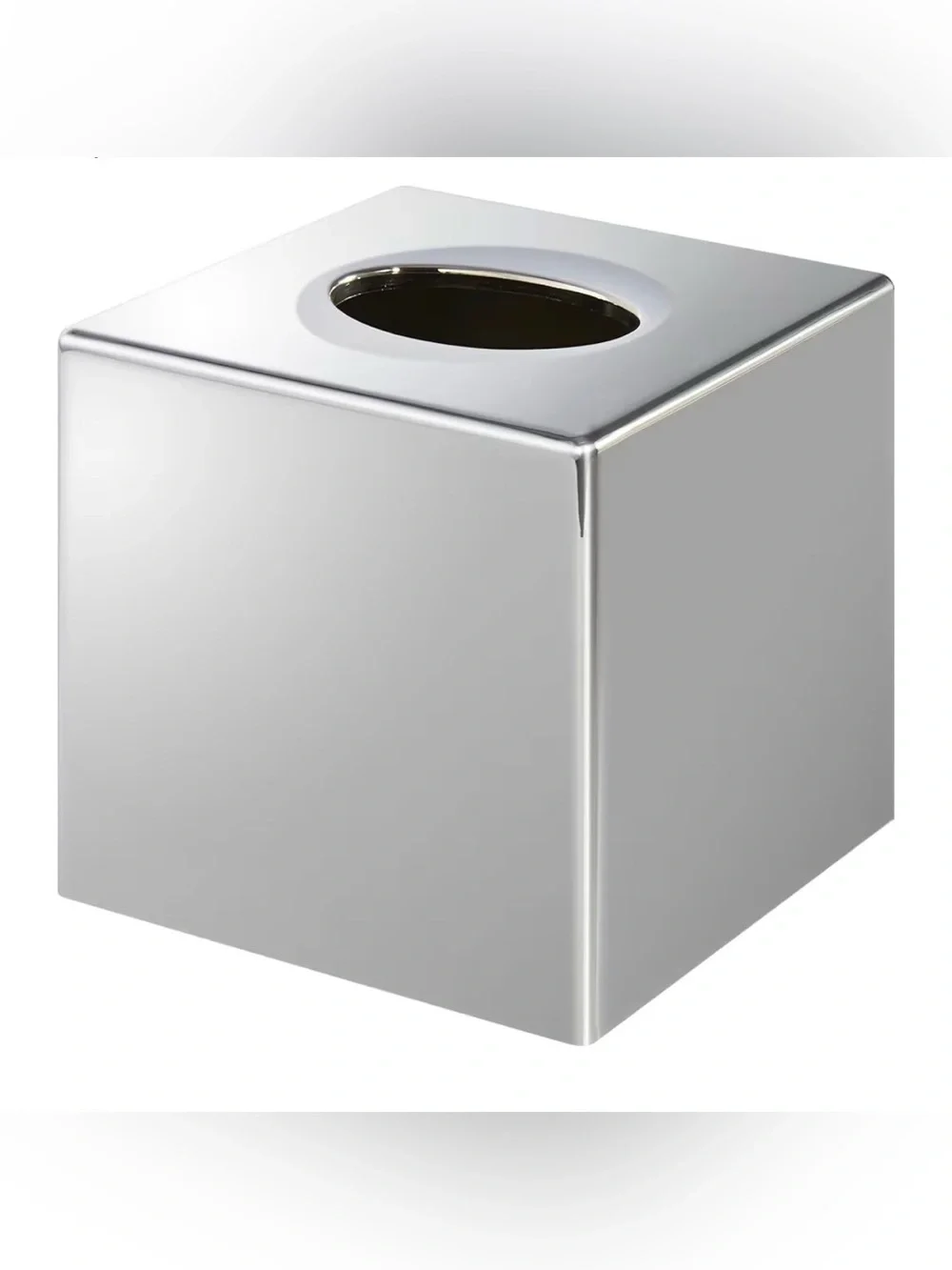 Metallic Silver Square Tissue Box Cover BNIB chrome ABS modern decor